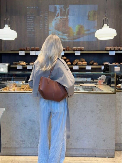 Alessandra | Luksus Læder Shopper Taske Cognac