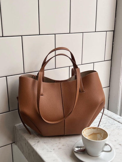 Alessandra | Luksus Læder Shopper Taske Cognac