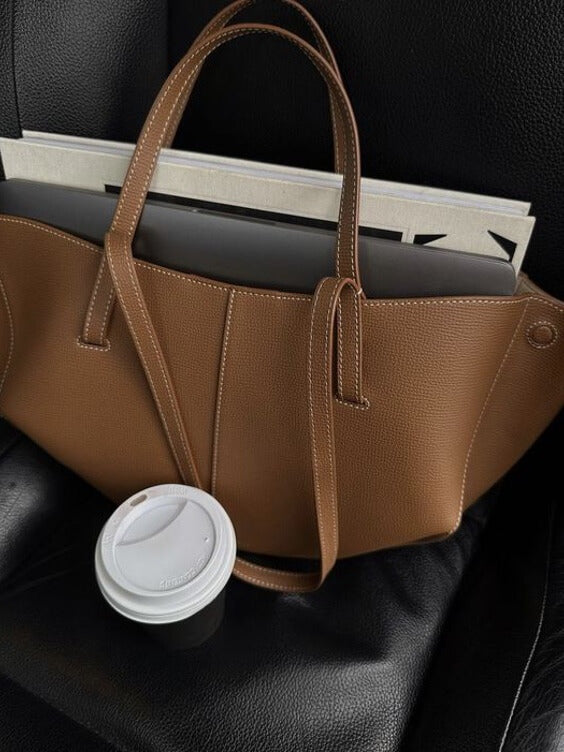Alessandra | Luksus Læder Shopper Taske Cognac