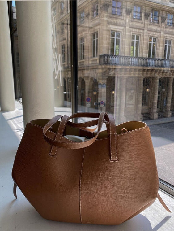 Alessandra | Luksus Læder Shopper Taske Cognac