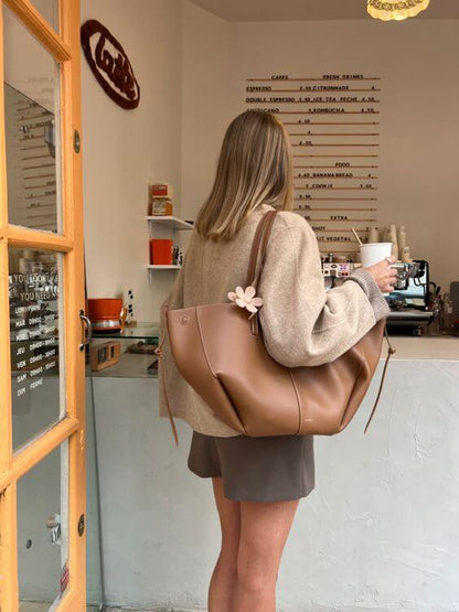 Alessandra | Luksus Læder Shopper Taske Cognac