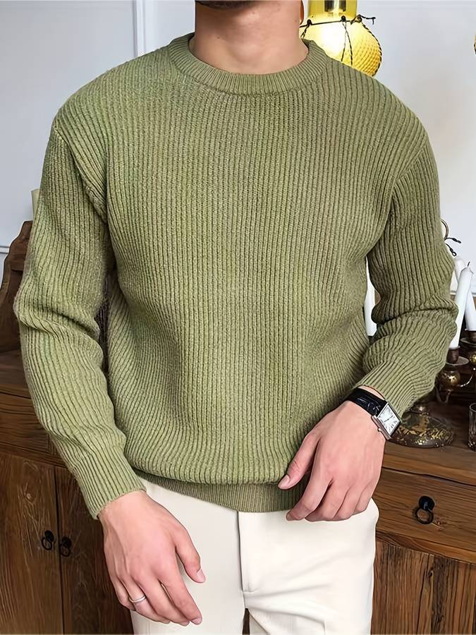 Bastien™ | Tidløs Ribstrikket Varm Herretrøje