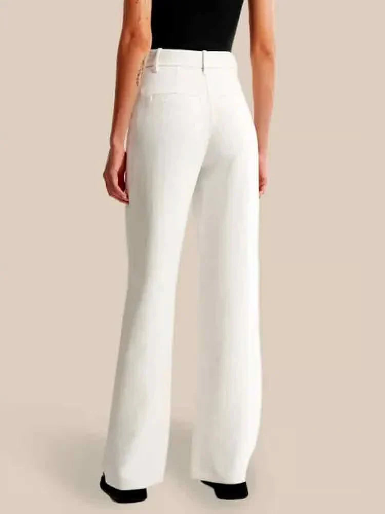 Valentina | Beige Wide-Leg Bukser Damer