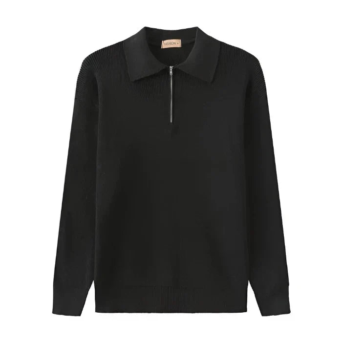 Lucas™ | Herre Striktrøje med Half-Zip | Varm Ribstruktur & Stilfuld Ståkrave