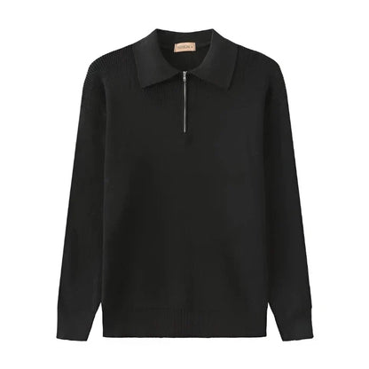 Lucas™ | Herre Striktrøje med Half-Zip | Varm Ribstruktur & Stilfuld Ståkrave