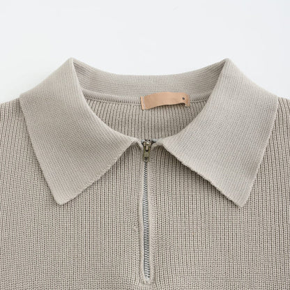 Lucas™ | Herre Striktrøje med Half-Zip | Varm Ribstruktur & Stilfuld Ståkrave