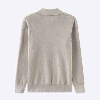 Lucas™ | Herre Striktrøje med Half-Zip | Varm Ribstruktur & Stilfuld Ståkrave
