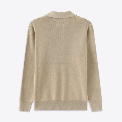 Lucas™ | Herre Striktrøje med Half-Zip | Varm Ribstruktur & Stilfuld Ståkrave