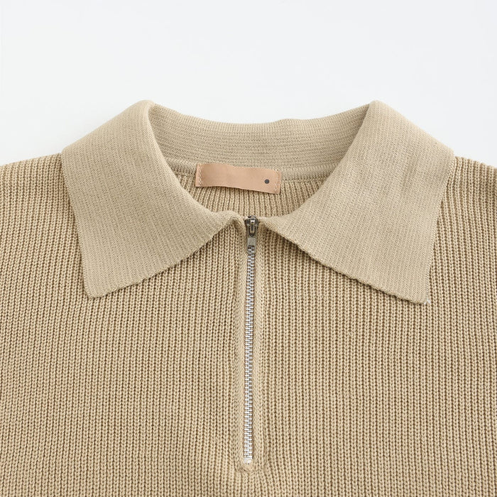 Lucas™ | Herre Striktrøje med Half-Zip | Varm Ribstruktur & Stilfuld Ståkrave