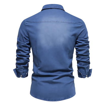 Rafael | Denimskjorte til Herrer | Slim Fit i Westernstil i Sort eller Blå