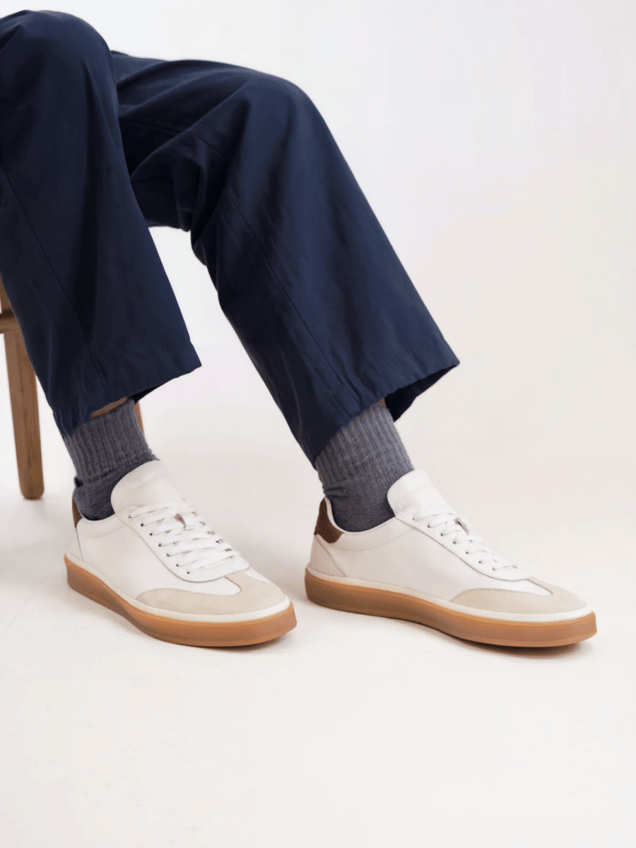 Lazaro | Hvide Lædersneakers Herre