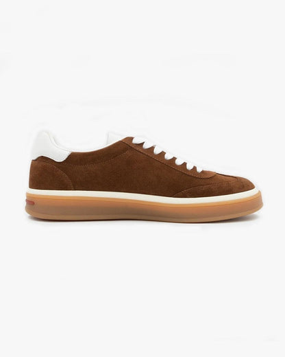 Renzo™ | Herrer Ruskind Sneakers | Klassiske Lave Sko med Retro Sål