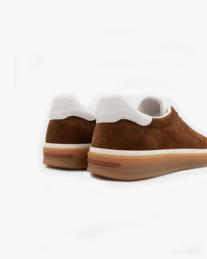 Renzo™ | Herrer Ruskind Sneakers | Klassiske Lave Sko med Retro Sål