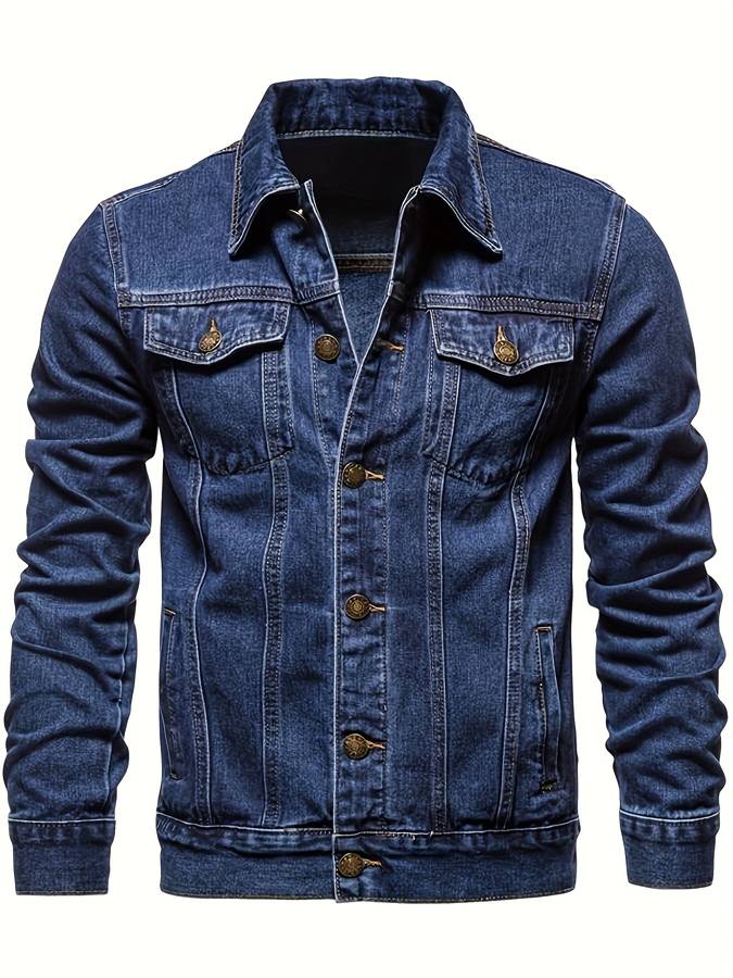 Bodhi™ | Herrer Denim Cowboyjakke Med Brystlommer Og Knaplukning | Rå All-Season Slim Fit Jeansjakke