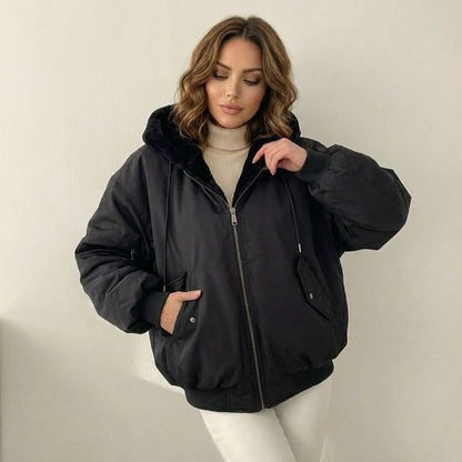 Luna | Vendbar Teddy Bomberjakke