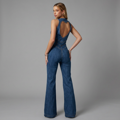 Denvara | Ærmeløs Denim Jumpsuit