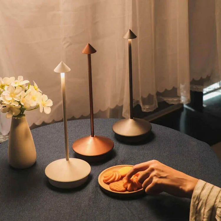 Lumeo™ | Trådløs Dæmpbar Bordlampe LED | Minimalistisk Genopladelig Designlampe med Touchfunktion og USB-C Tilslutning
