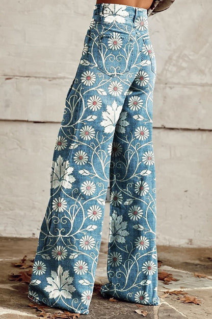 Selviana | Blomstret Flared Jeans