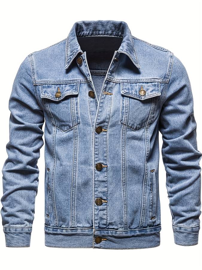 Bodhi™ | Herrer Denim Cowboyjakke Med Brystlommer Og Knaplukning | Rå All-Season Slim Fit Jeansjakke