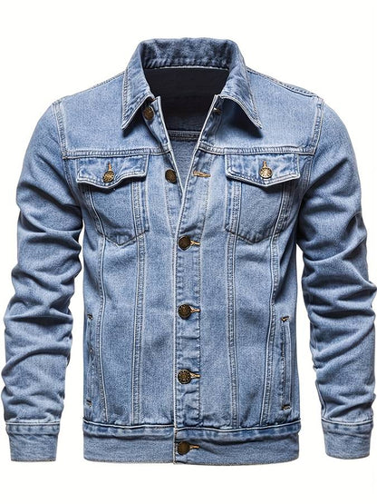 Bodhi™ | Herrer Denim Cowboyjakke Med Brystlommer Og Knaplukning | Rå All-Season Slim Fit Jeansjakke
