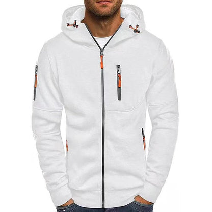 Rayan | Sporty Hoodie Med Lynlås Og Kontrasterende Lommer Herrer