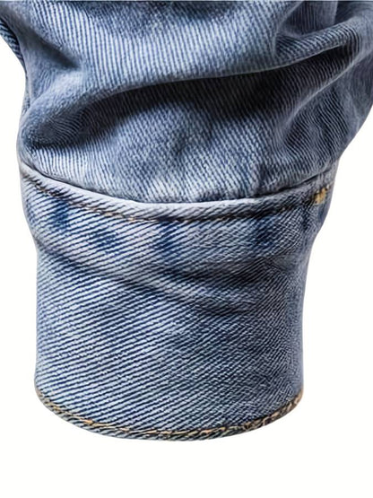 Bodhi™ | Herrer Denim Cowboyjakke Med Brystlommer Og Knaplukning | Rå All-Season Slim Fit Jeansjakke