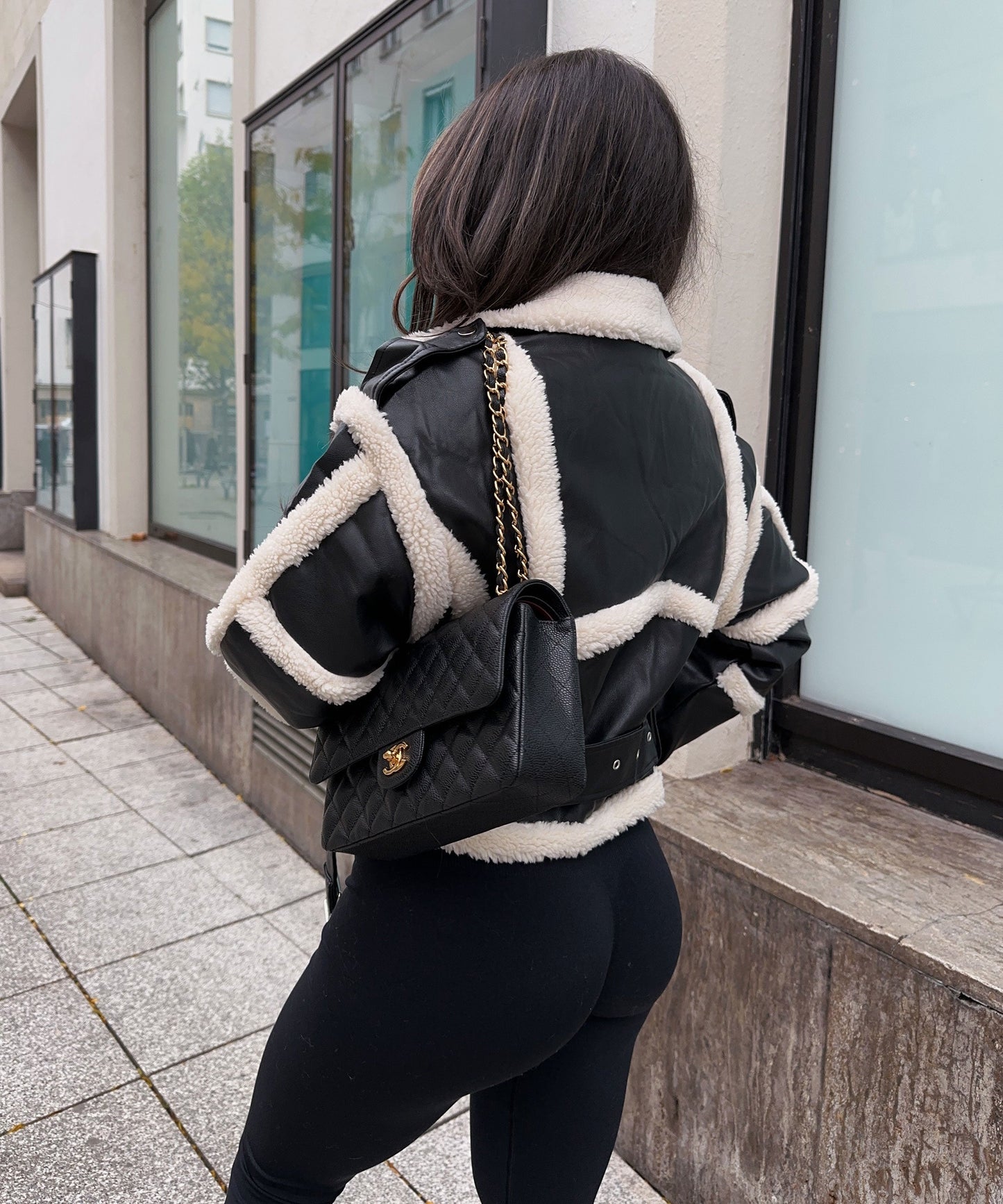 Alvéra | Shearling Bikerjakke