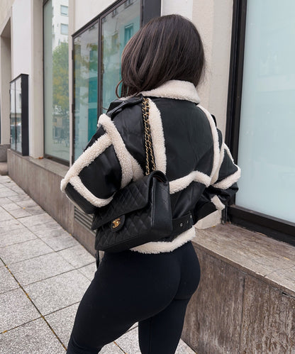 Alvéra | Shearling Bikerjakke