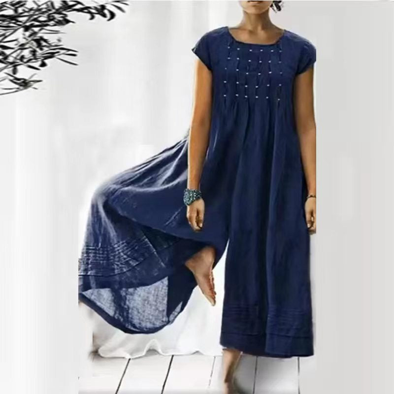 Aluna | Boho Hør Jumpsuit Damer