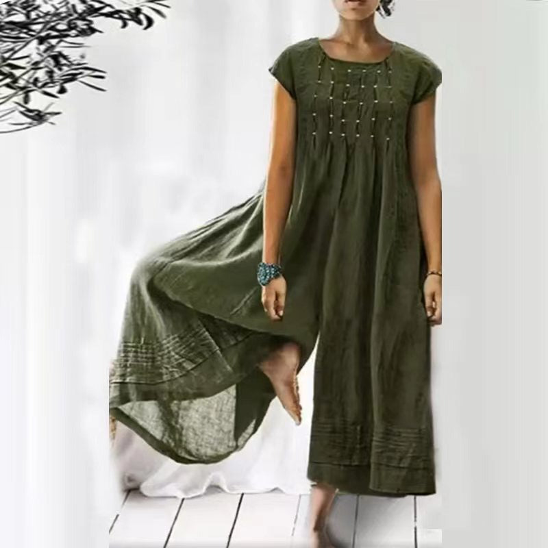 Aluna | Boho Hør Jumpsuit Damer
