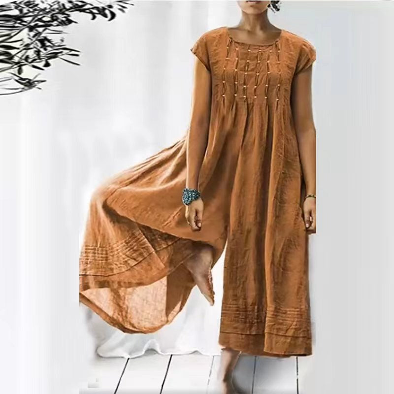 Aluna | Boho Hør Jumpsuit Damer