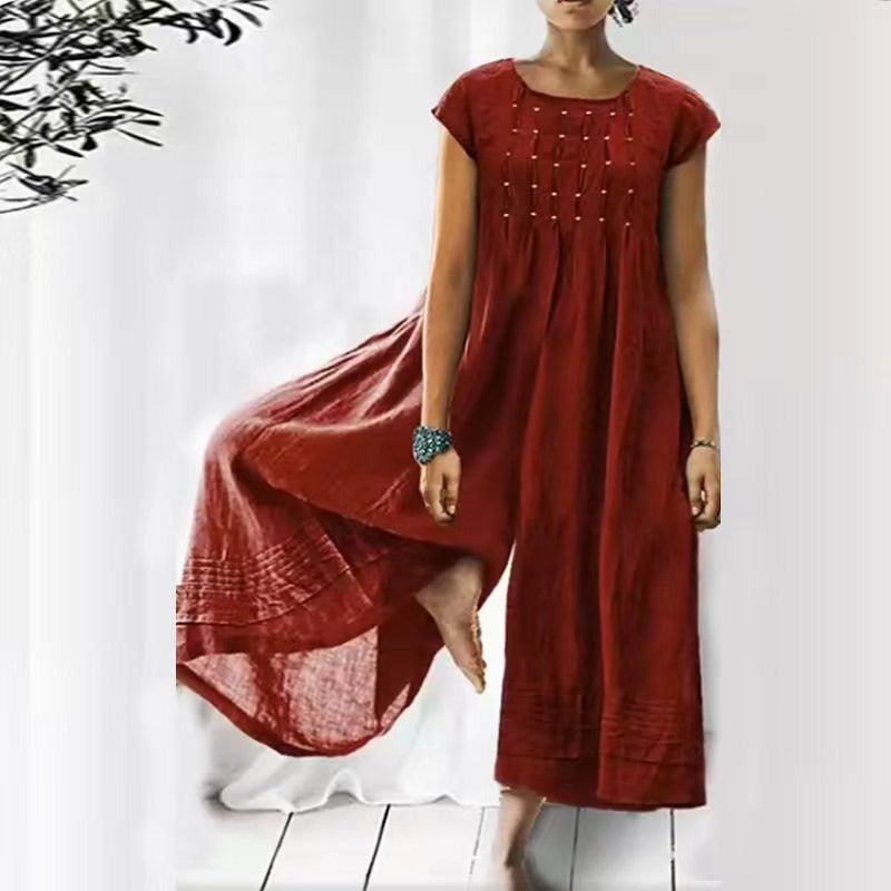 Aluna | Boho Hør Jumpsuit Damer