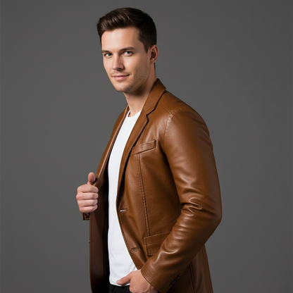 Lucenzo | Læderlook Blazer