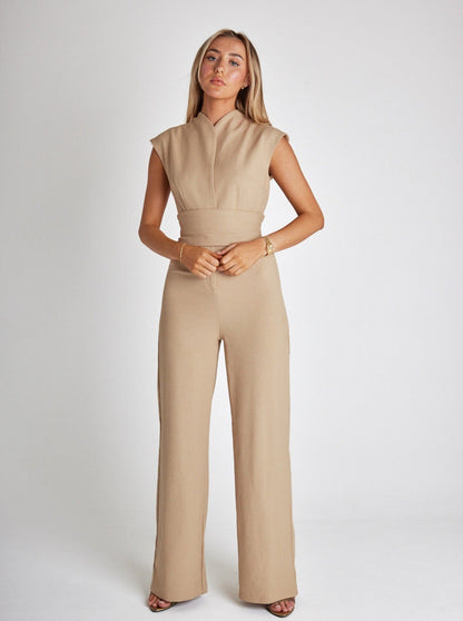 Oriana™ | Elegant Damer Jumpsuit | Ærmeløs med Vide Ben og Sløjfedetalje