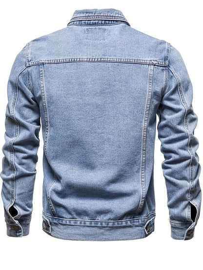 Bodhi™ | Herrer Denim Cowboyjakke Med Brystlommer Og Knaplukning | Rå All-Season Slim Fit Jeansjakke