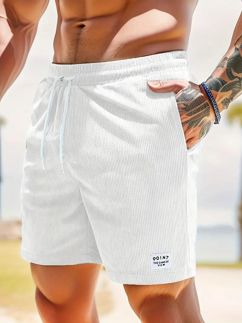 Thiago™ | Herrer Sommer Shorts i Ribbede Stof med Elastisk Talje og Snøre | Komfortable Loungewear Shorts