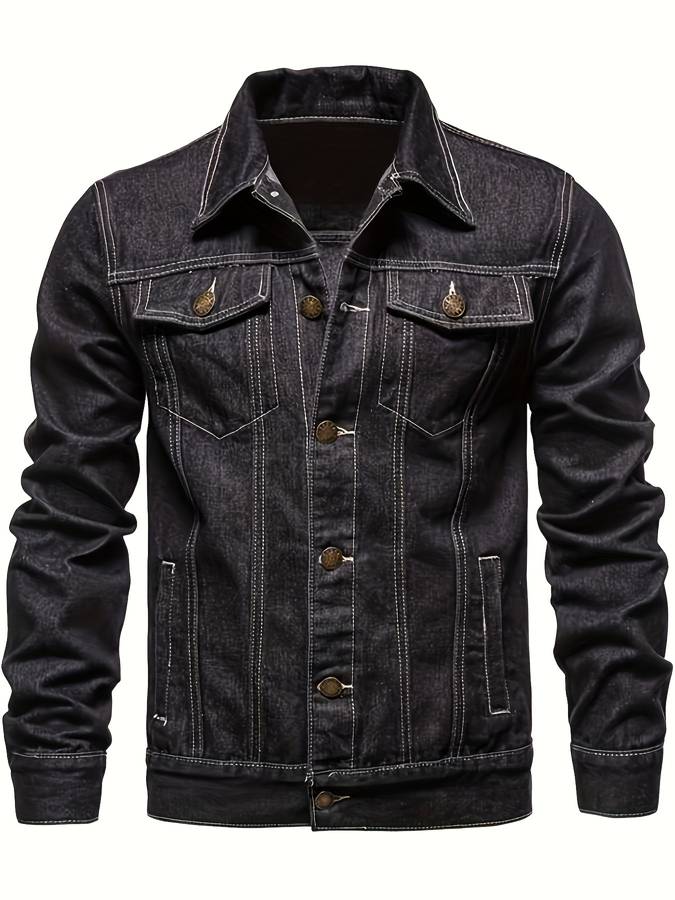Bodhi™ | Herrer Denim Cowboyjakke Med Brystlommer Og Knaplukning | Rå All-Season Slim Fit Jeansjakke
