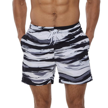 Lazaro™ | Herrer Badebukser med Tropisk Ananasprint | Hurtigttørrende Badeshorts med Snøre og Sidelommer