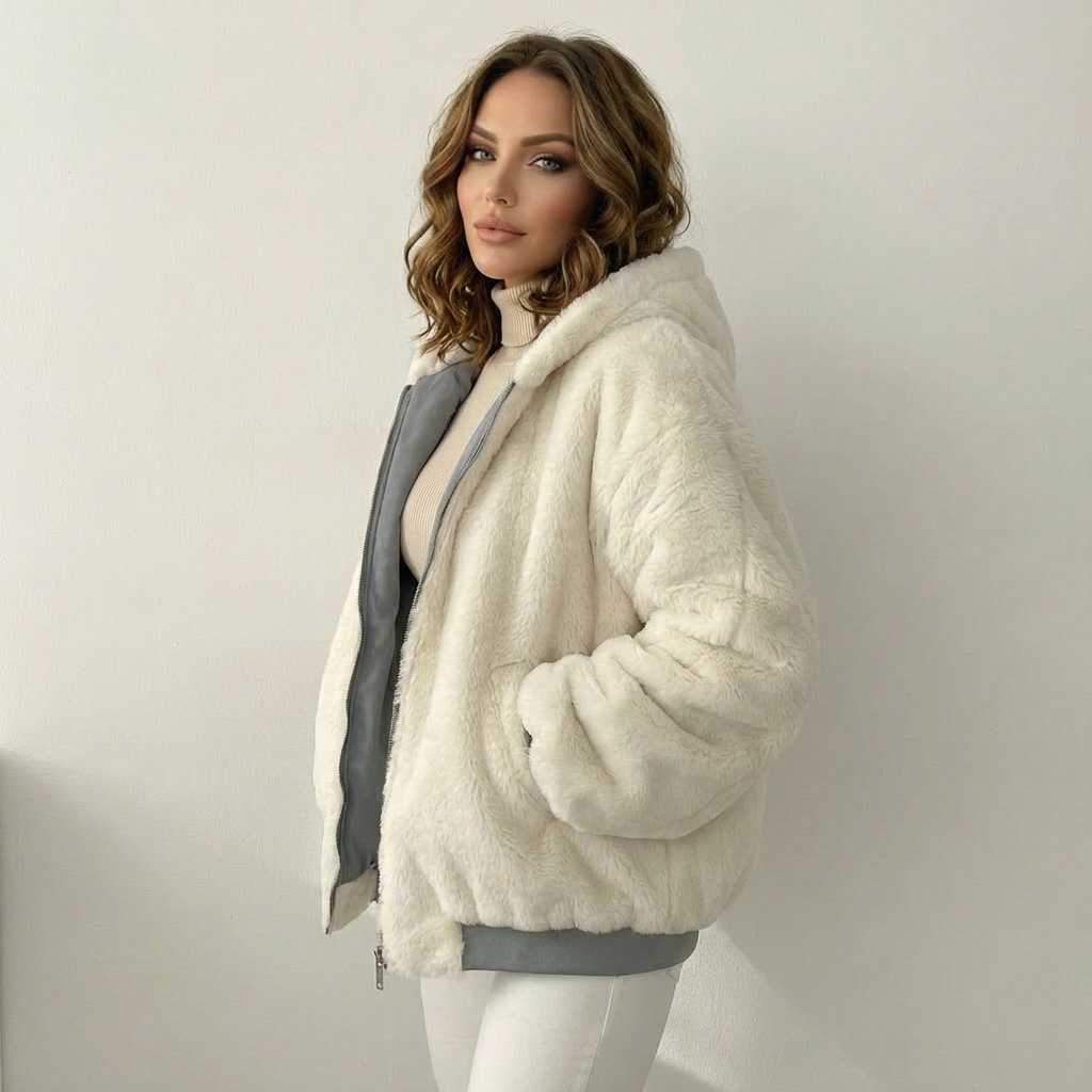 Luna | Vendbar Teddy Bomberjakke