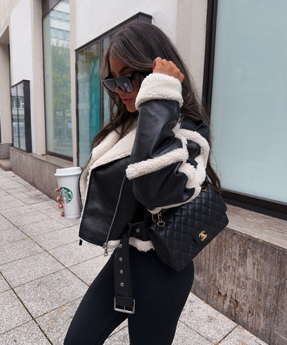 Alvéra | Shearling Bikerjakke