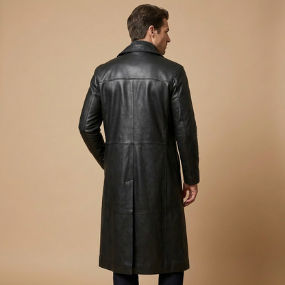 Henry | Lang Læder Trenchcoat
