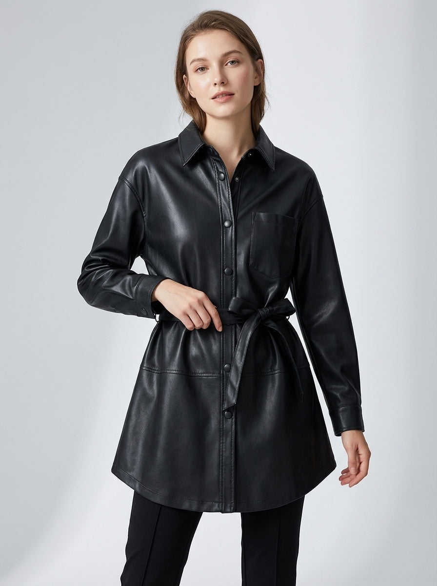 Valerina | Læder Skjorte Frakke Damer