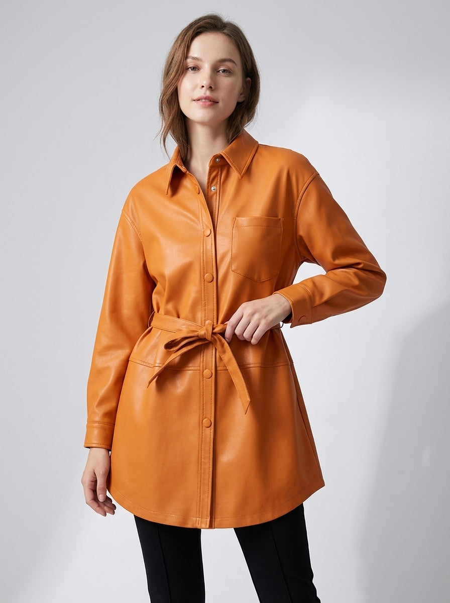 Valerina | Læder Skjorte Frakke Damer