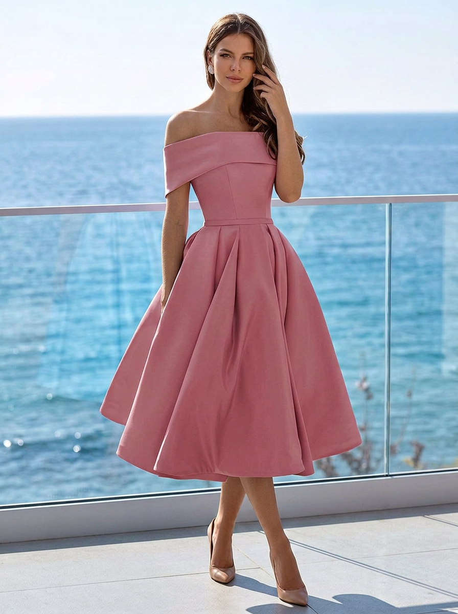 Élodie | Off-Shoulder Midi Kjole