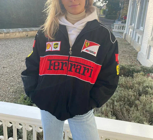 Nika™ | Vintage Ferrari Racerjakke med Sporty Stil og Holdbare Materialer | Unisex
