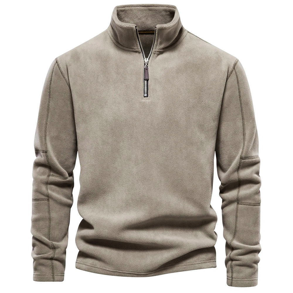 Nordcrest™ | Mænd Blød Vinter Halfzip Fleece Sweater med Lynlås