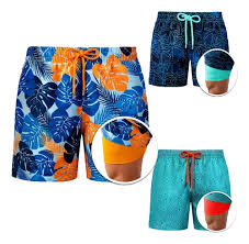 Thiago™ | Herrer Badebukser med Indershorts | Anti-Gnidning Badeshorts med Tætsiddende Foring og Hurtigttørrende Materiale