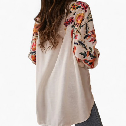 Isabella | Broderet Boho Bluse Damer