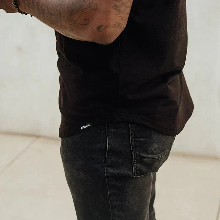 Madeo™ | Herrer Atletisk Drop Cut T-shirt med Sømfri Pasform