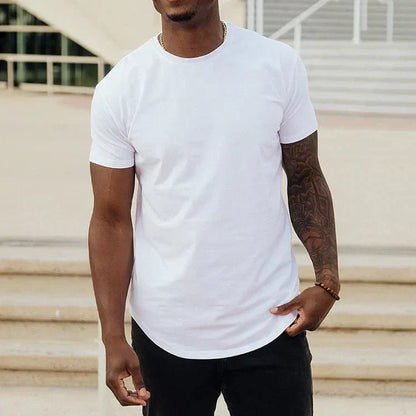 Madeo™ | Herrer Atletisk Drop Cut T-shirt med Sømfri Pasform
